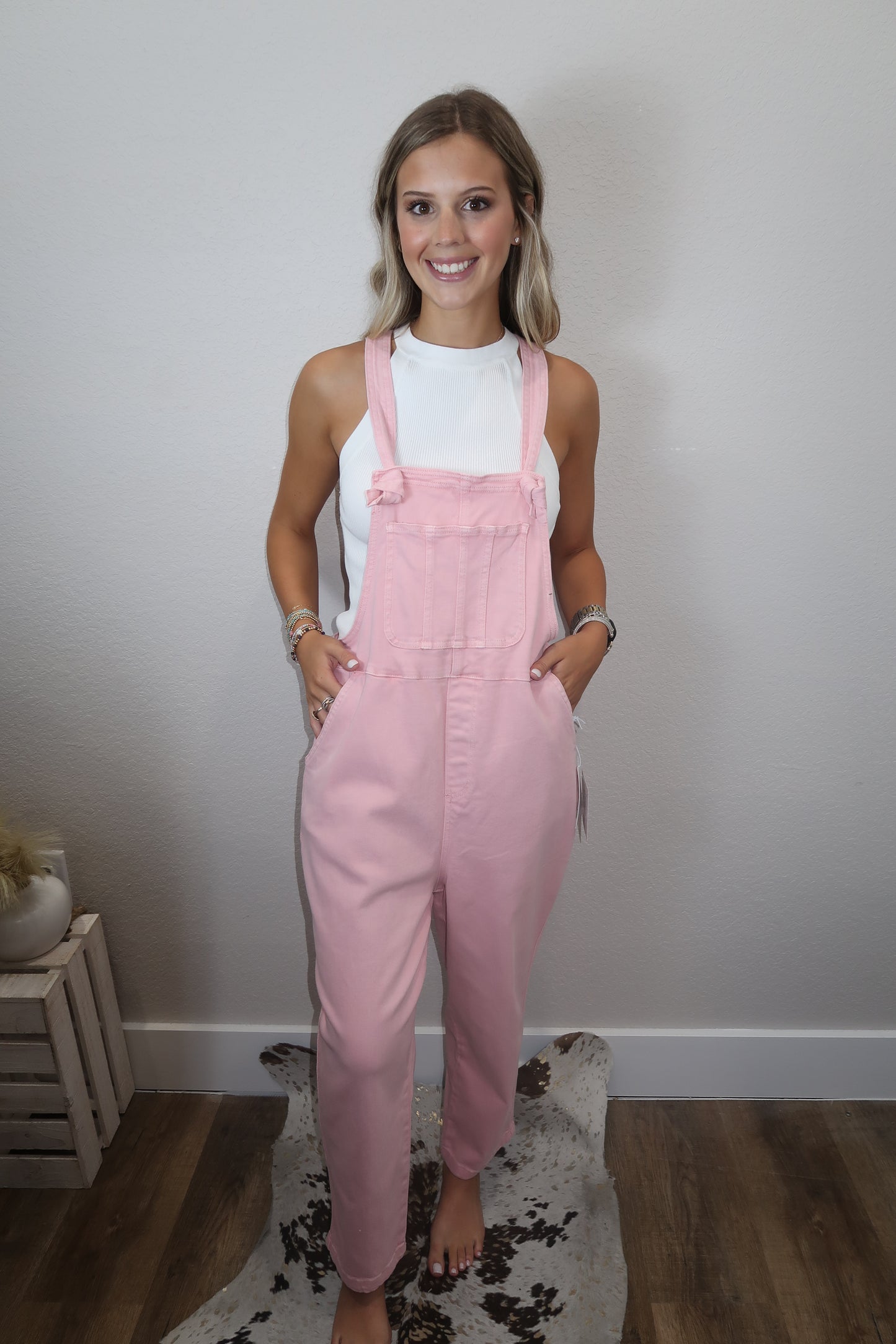 Ronnie Overalls in Pink