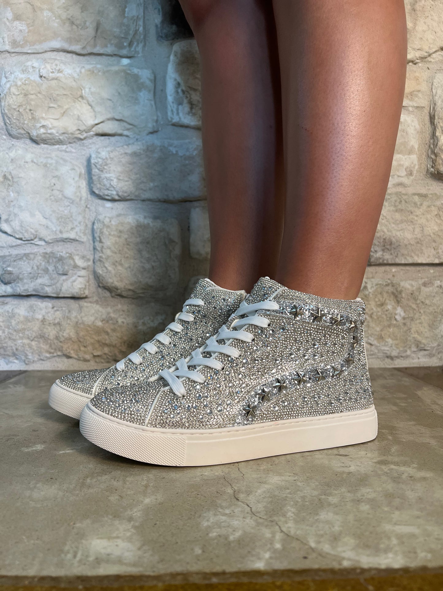 Flashy Clear Rhinestone Sneakers x Corkys