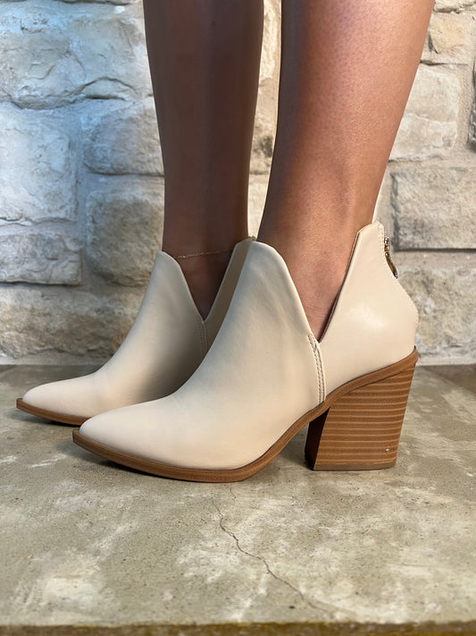 Cutout Ankle Booties in Bone