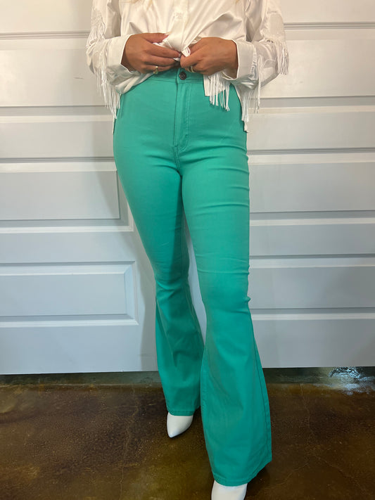 Lainey Flares in Mint