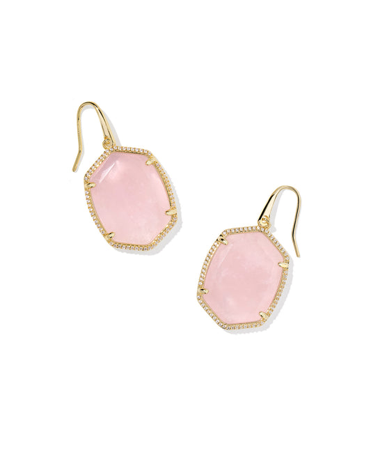 Daphne Pave Frame Drop Earrings - KS
