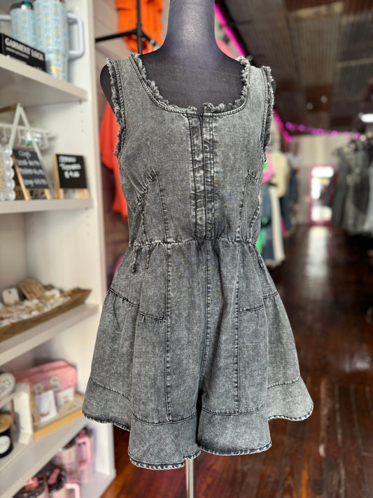 All Indigo Romper in Black