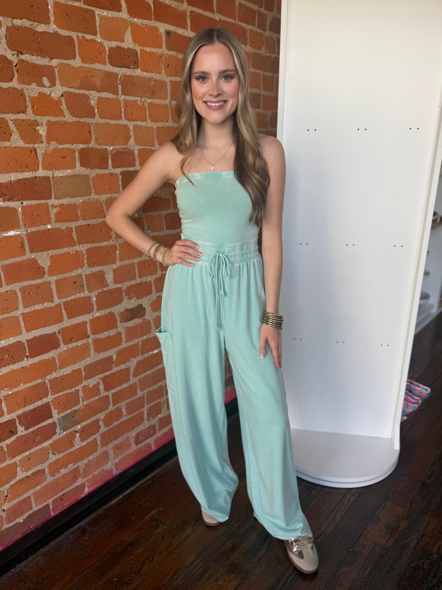 Chill Aesthetic Jumpsuit in Dark Teal