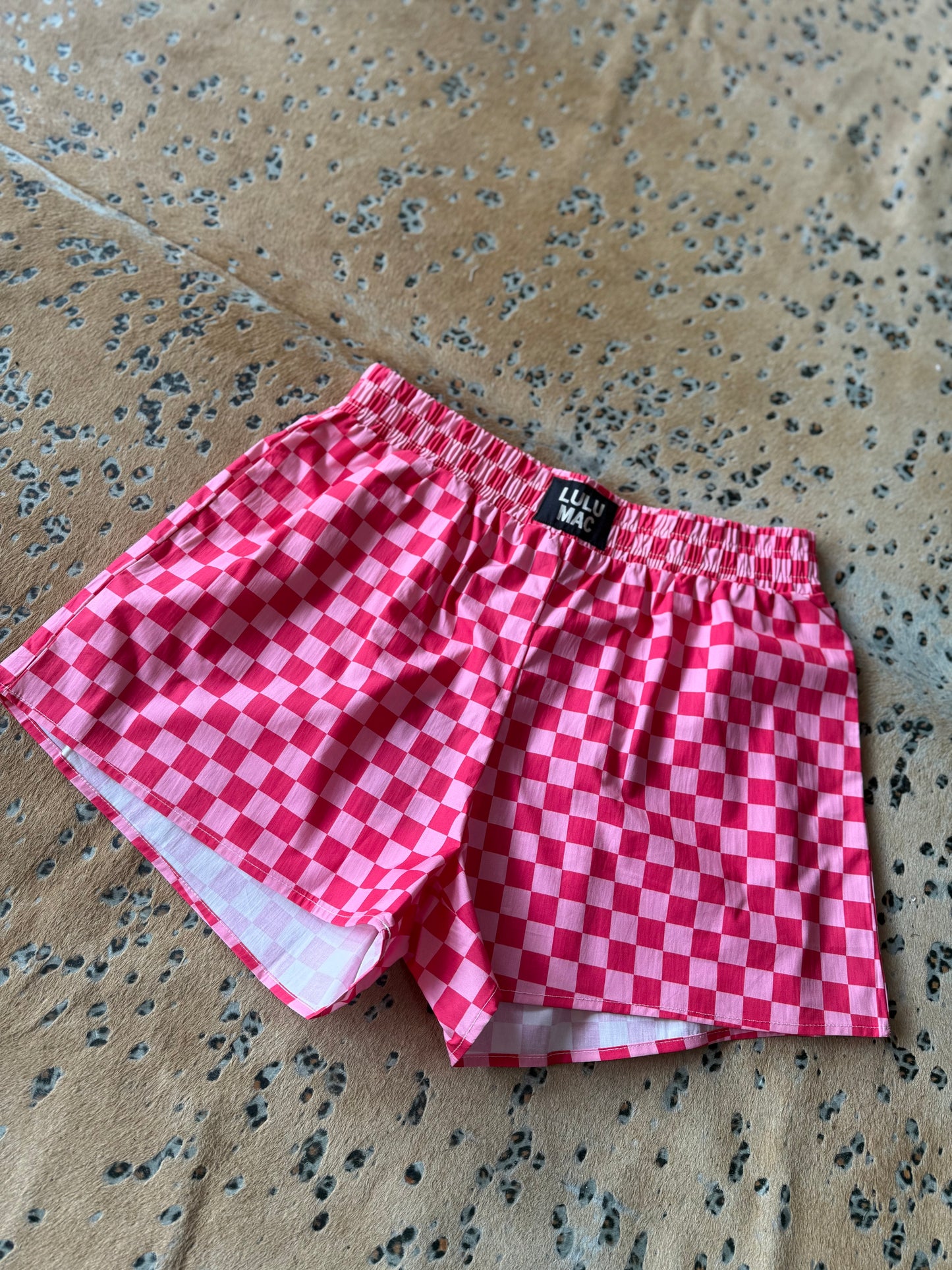 Lulu Mac Pink Check Boxer Shorts