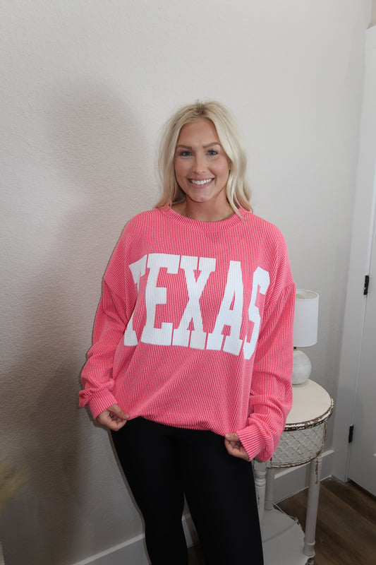 Texas Sweatshirt in Watermelon