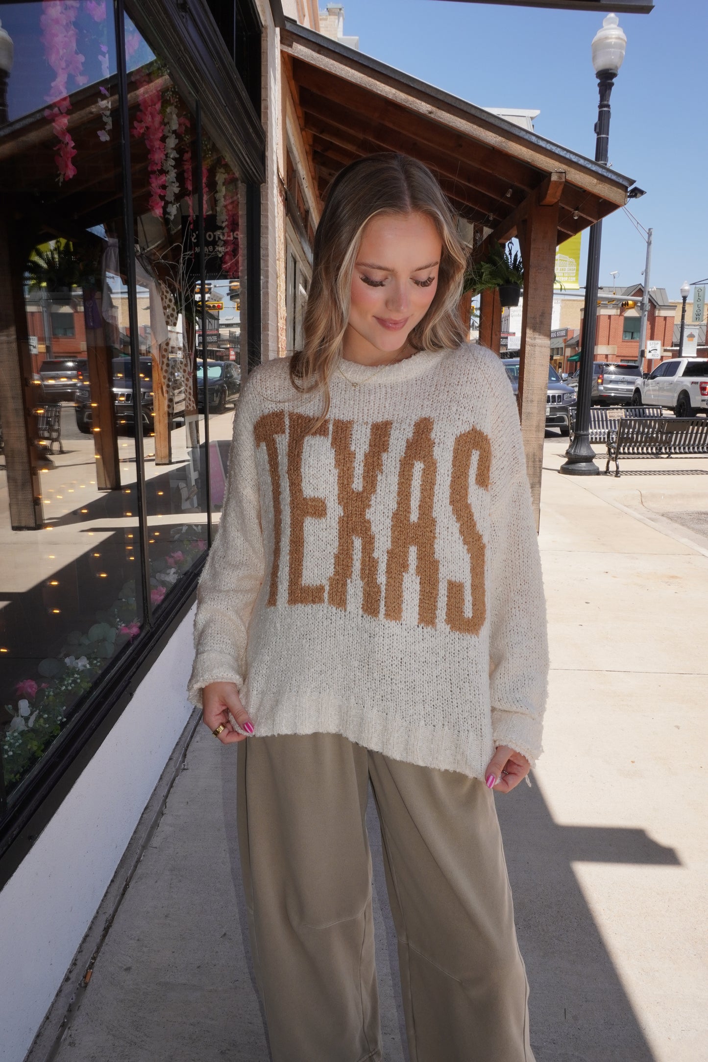 Texas Chunky Knit Sweater in Cream