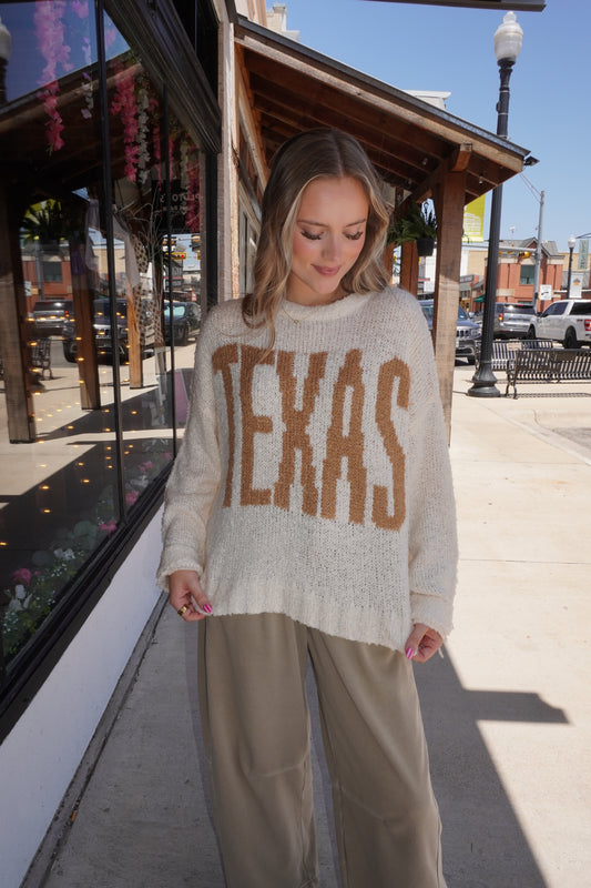 Texas Chunky Knit Sweater in Cream