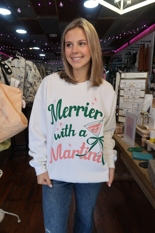 Merrier With A Martini Sweatshirt