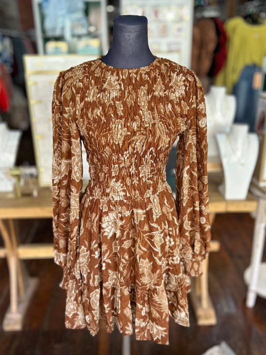 Falling For You Dress in Rust Mix