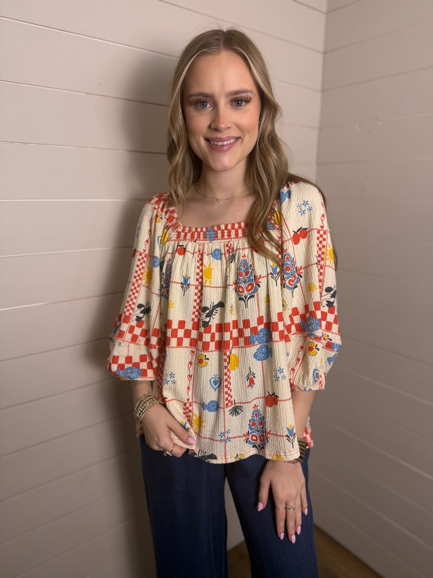 Spritzy Coastal Top in Cream