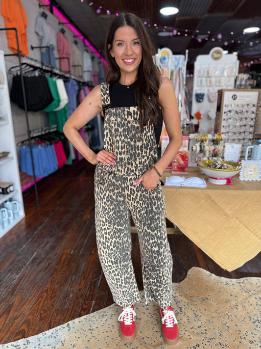 Walk This Way Leopard Overalls