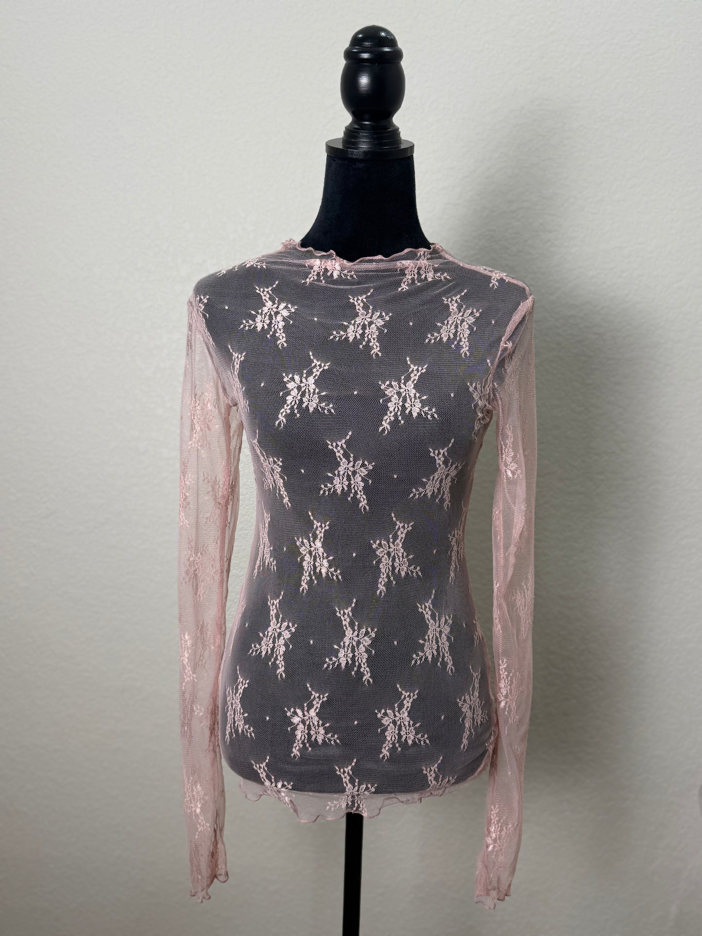 Mesh Lace Top in Pink