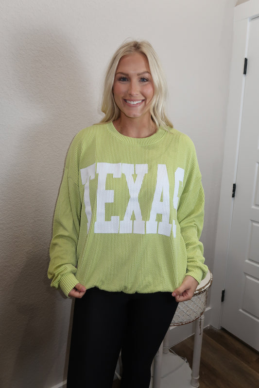 Texas Sweatshirt in Lime