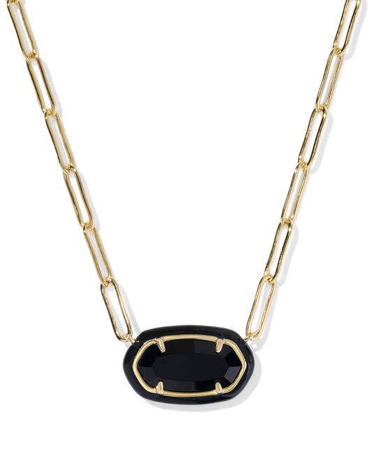 Elisa Enamel Frame Paperclip Necklace - KS