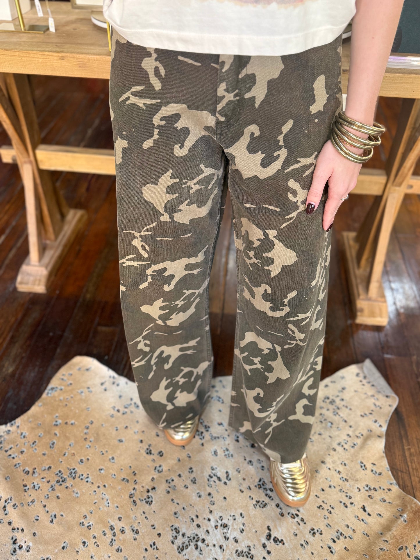 Camo Print Stretch Jeans