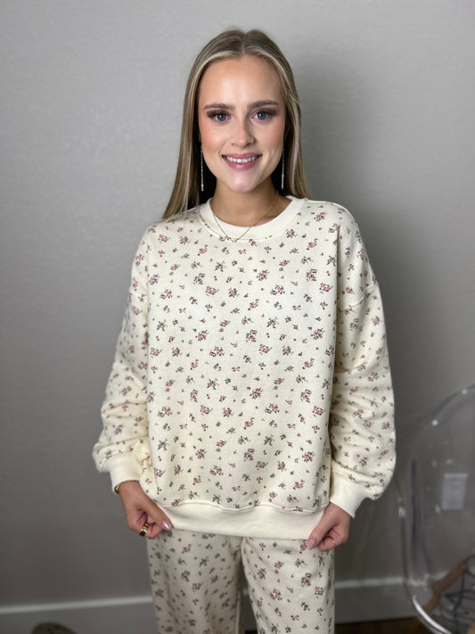 Poppy Floral Top in Ivory