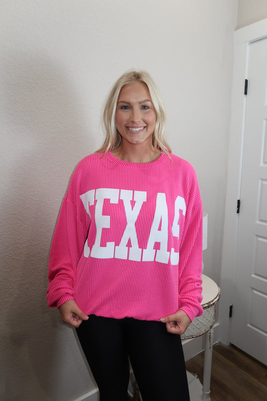 Texas Sweatshirt in Fuchsia