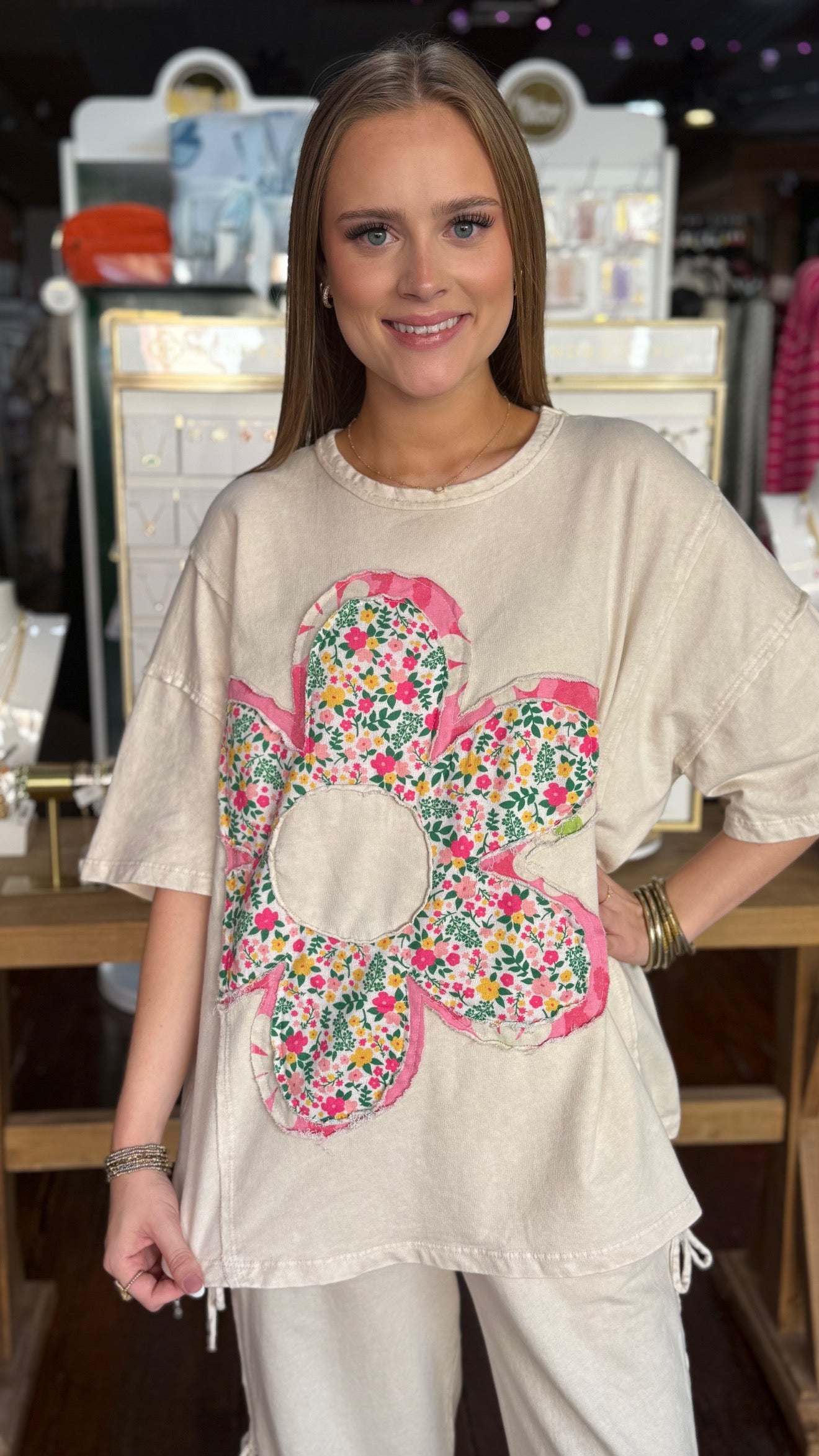 Pippy Washed Floral Patched Graphic