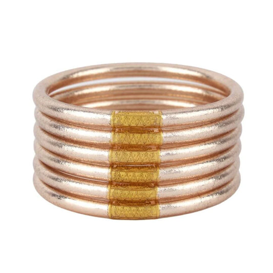 Champagne All Weather Bangles (Set of 6) - Serenity Prayer BuDhaGirl
