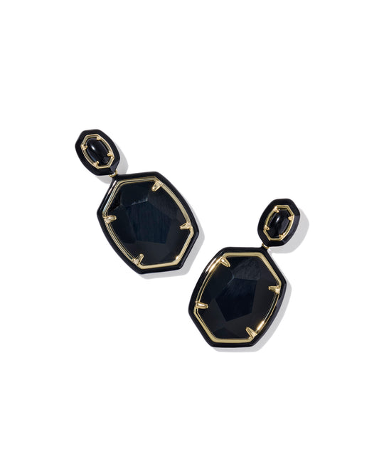 Daphne Enamel Frame Drop Earrings - KS