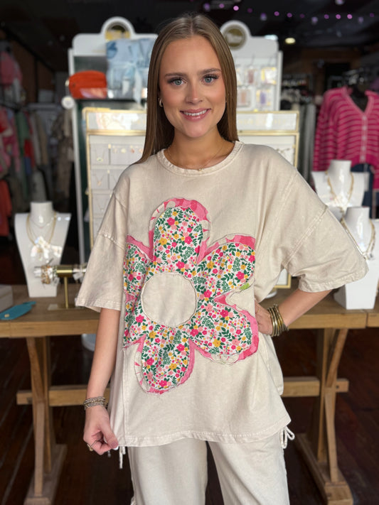 Pippy Washed Floral Patched Graphic