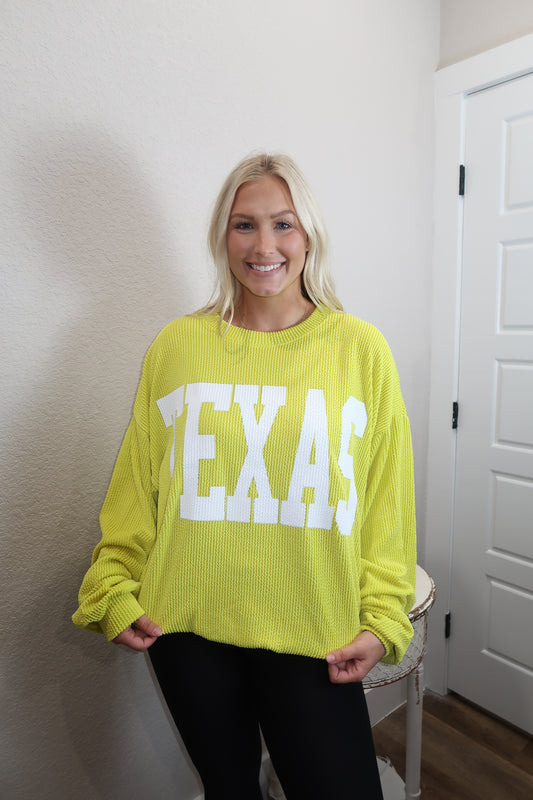 Texas Sweatshirt in Limeade