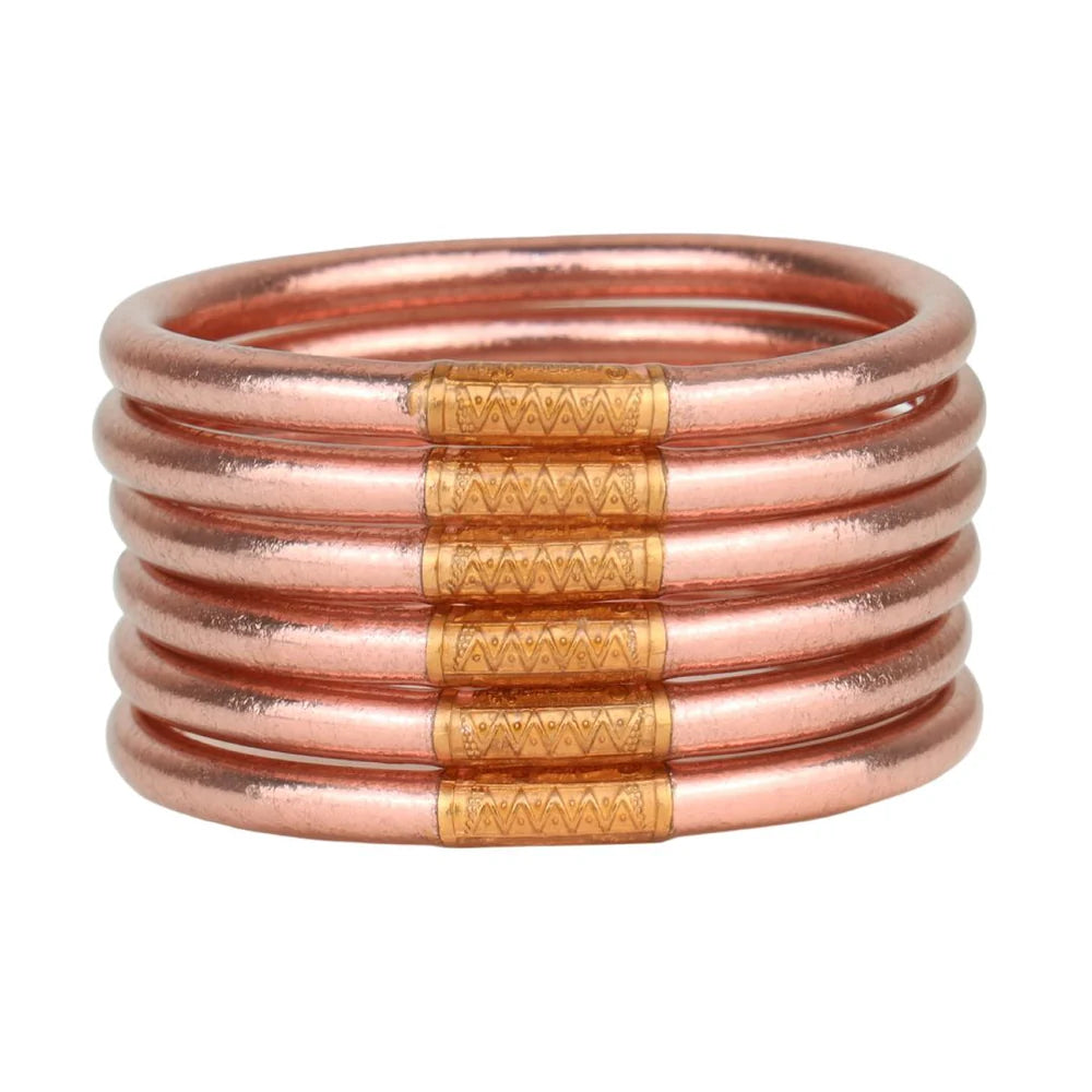 Rose Gold All Weather Bangles (Set of 6) - Rose Gold BuDhaGirl