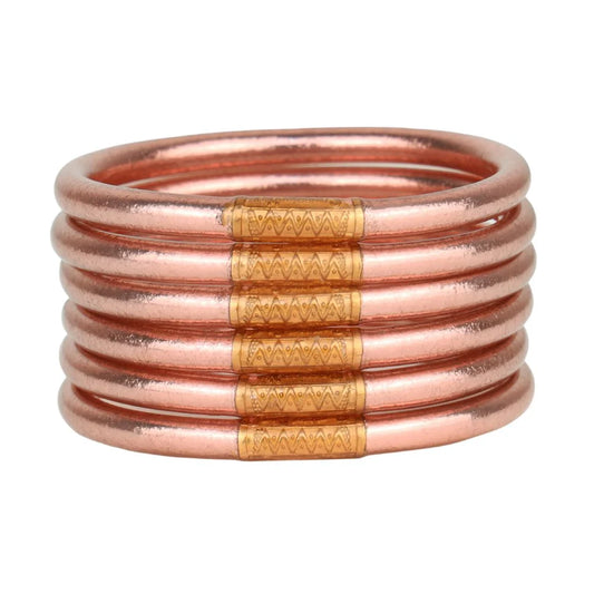 Rose Gold All Weather Bangles (Set of 6) - Rose Gold BuDhaGirl