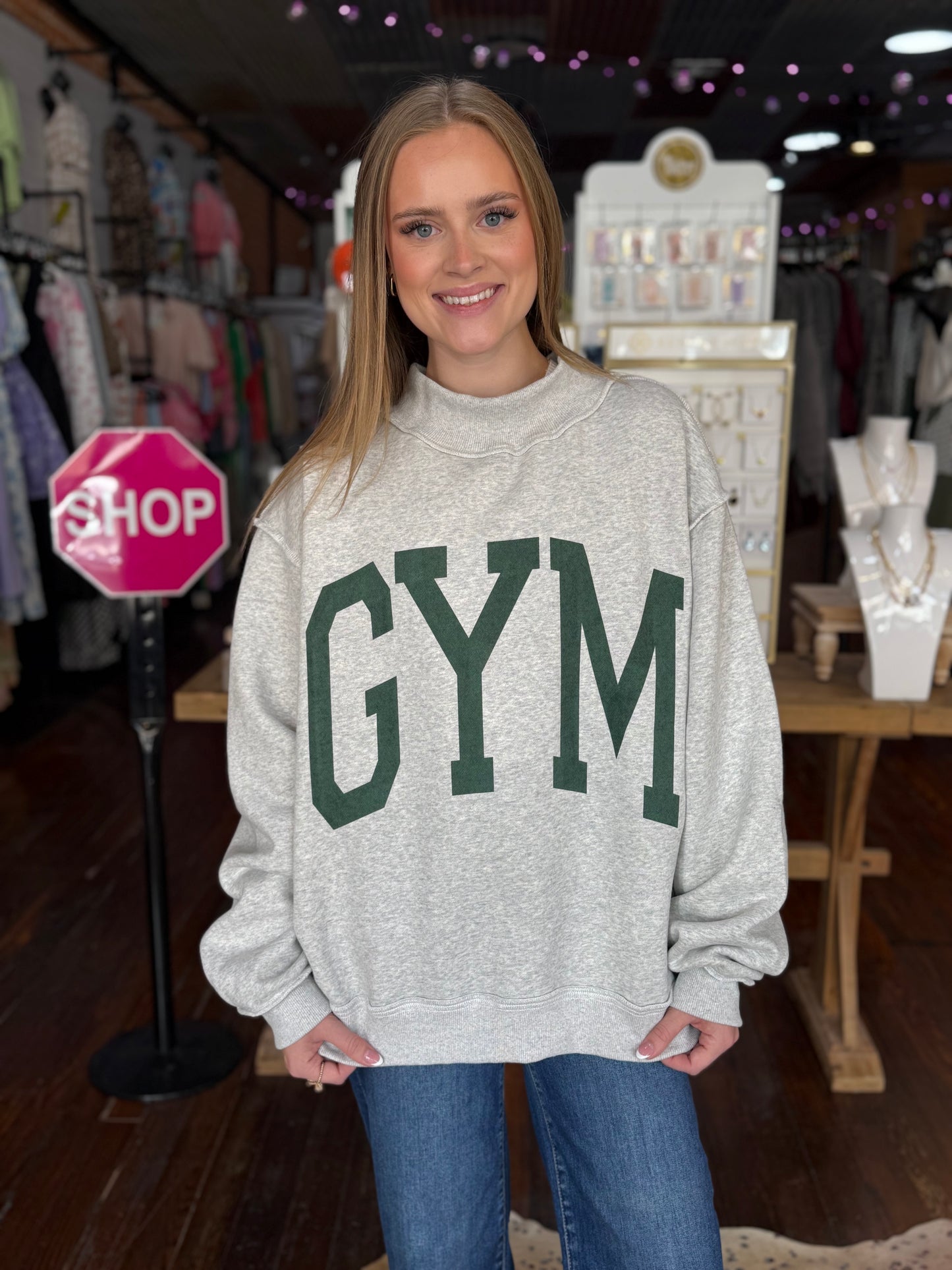 Reversible Gym/Bed Mock Neck Sweatshirt