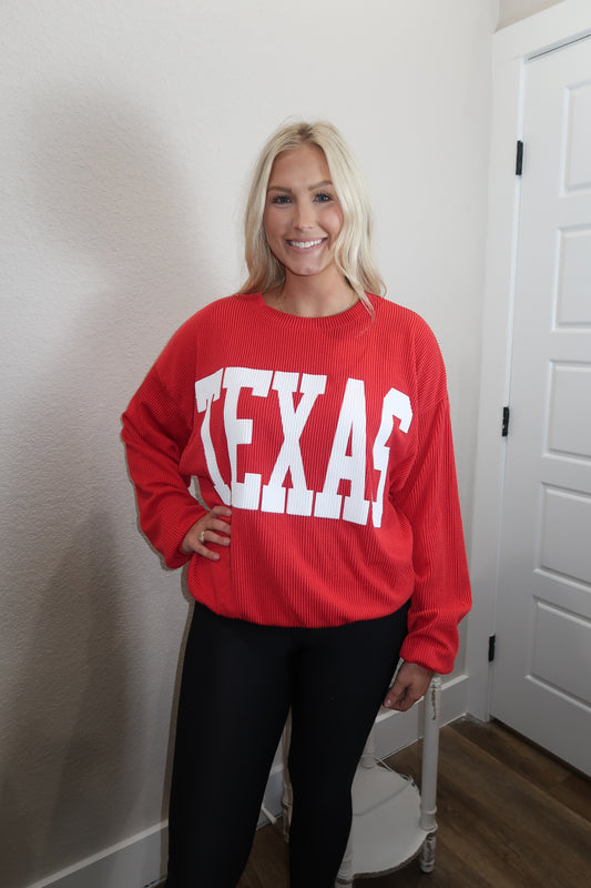 Texas Sweatshirt in Red