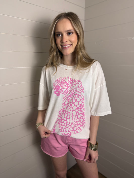 Pink Cheetah Oversized Graphic