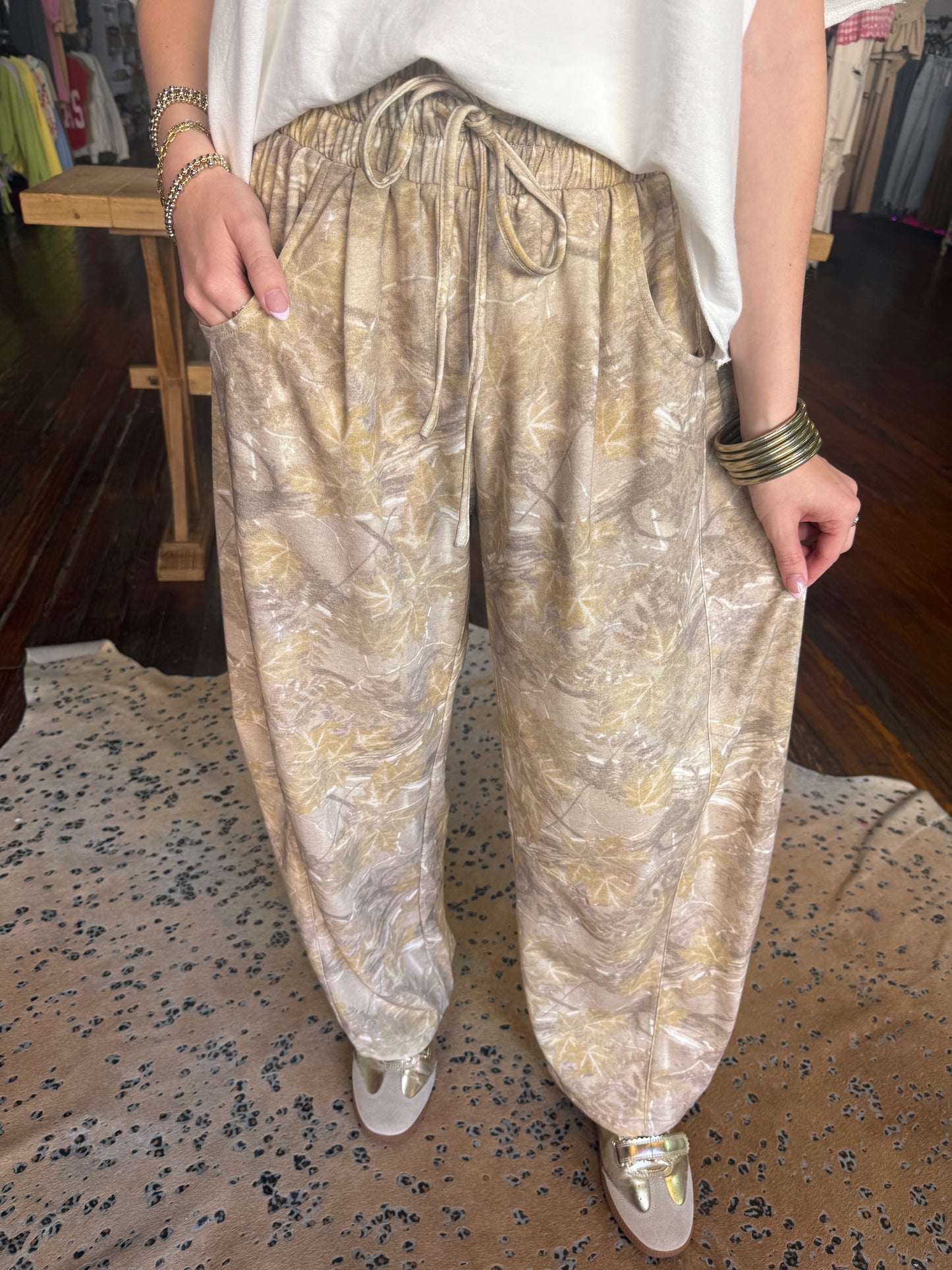 Casual Camo Barrel Pants