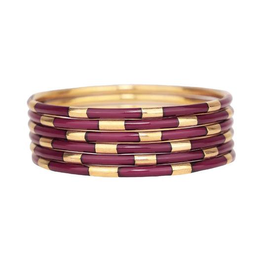 Maroon Veda Bangles Set of 6 - BuDhaGirl