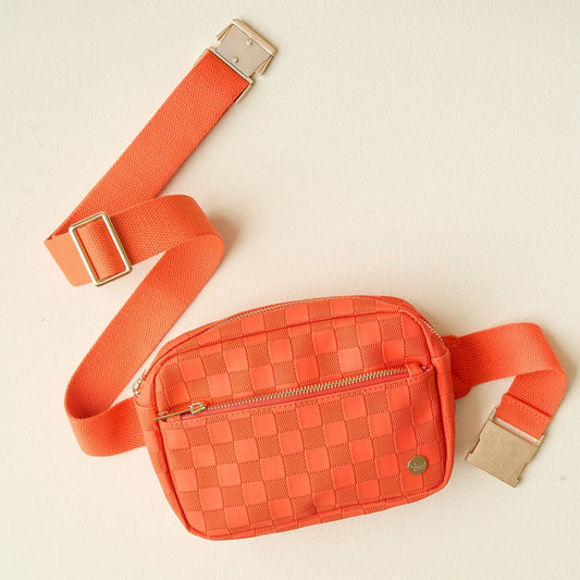 Urban Check Belt Bag - Orange