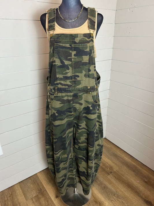 Georgia Washed Camo Overall Jumpsuit