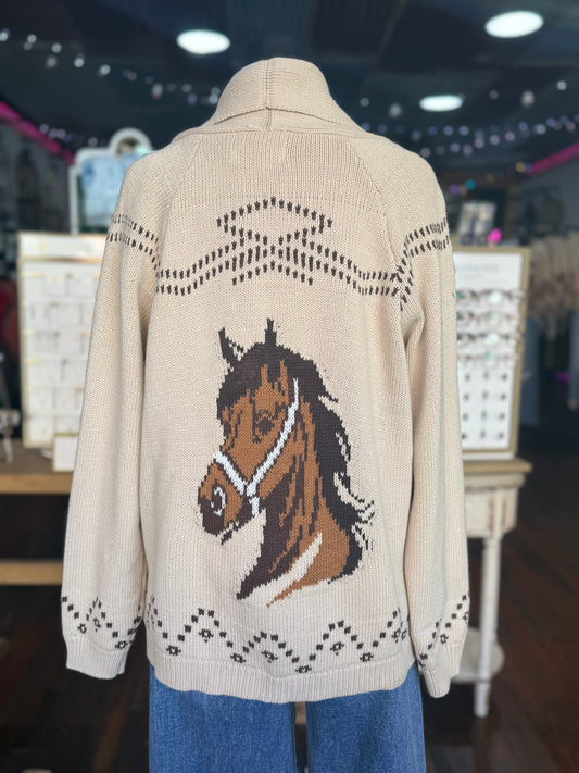 Horse Jacquard Knit Cardigan