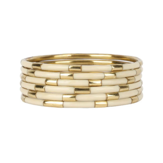 Ivory Veda Bangles Set of 6 - BudHaGirl