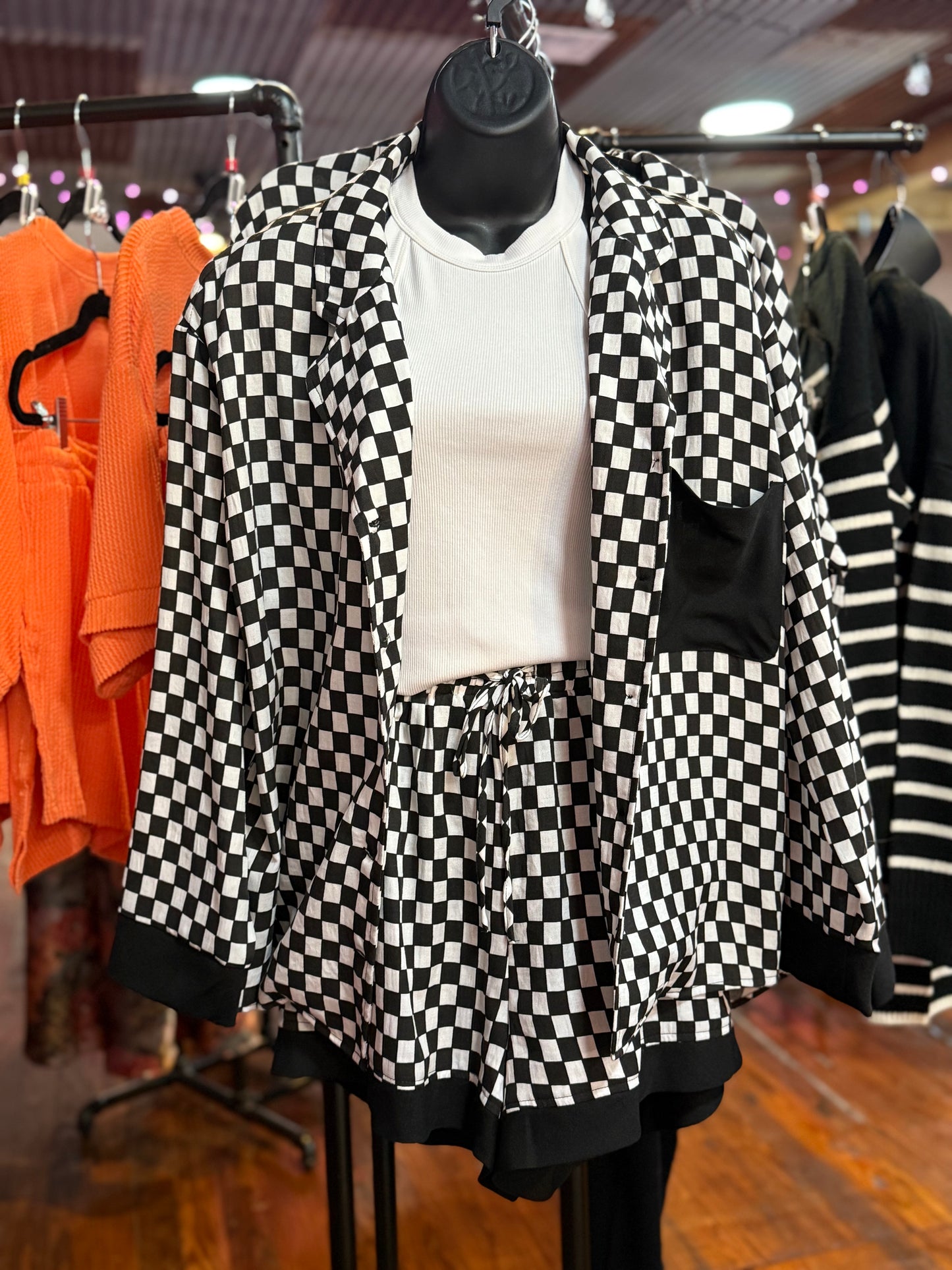 Checkerboard Loungewear in Black