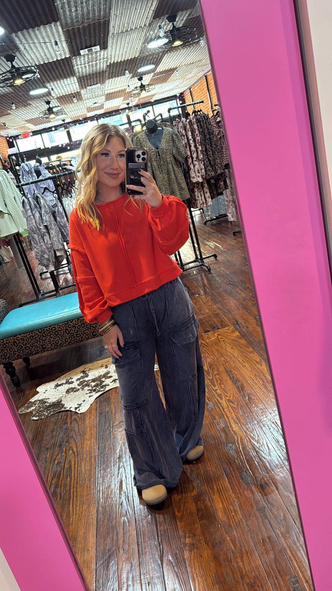 Spicy Red Cropped Sweatshirt