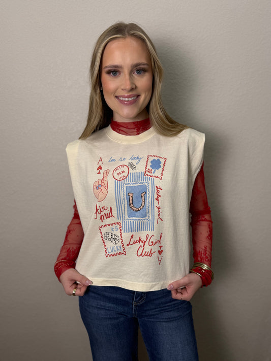 Lucky Girl Club Muscle Top