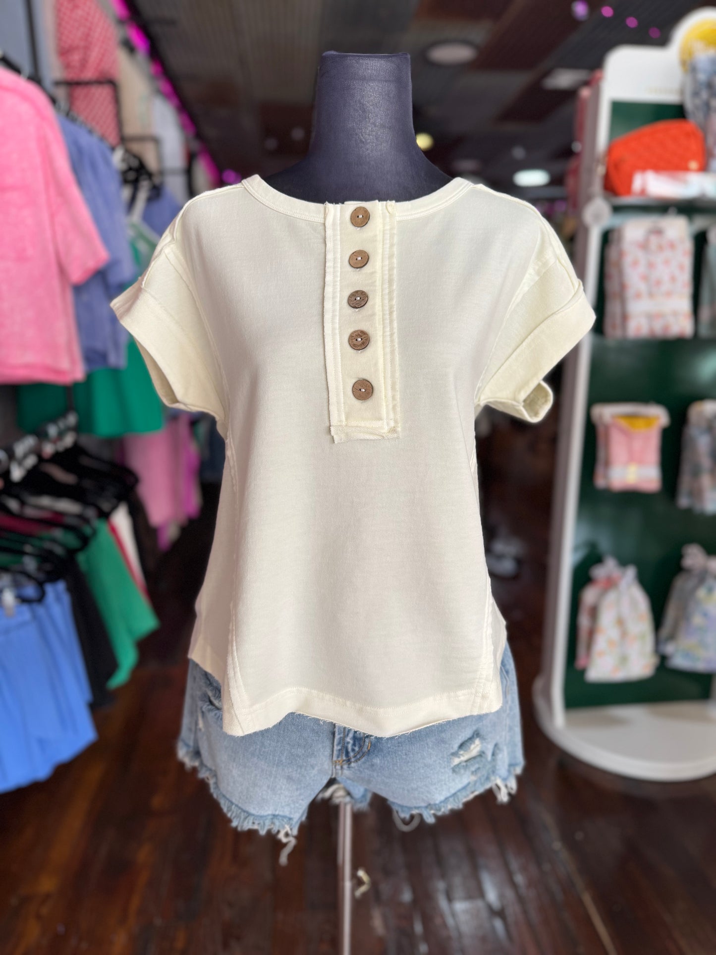 Henley Top w/ Buttons