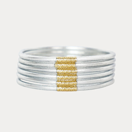 Silver Lumine All Weather Bangles (Set of 6) - BuDhaGirl