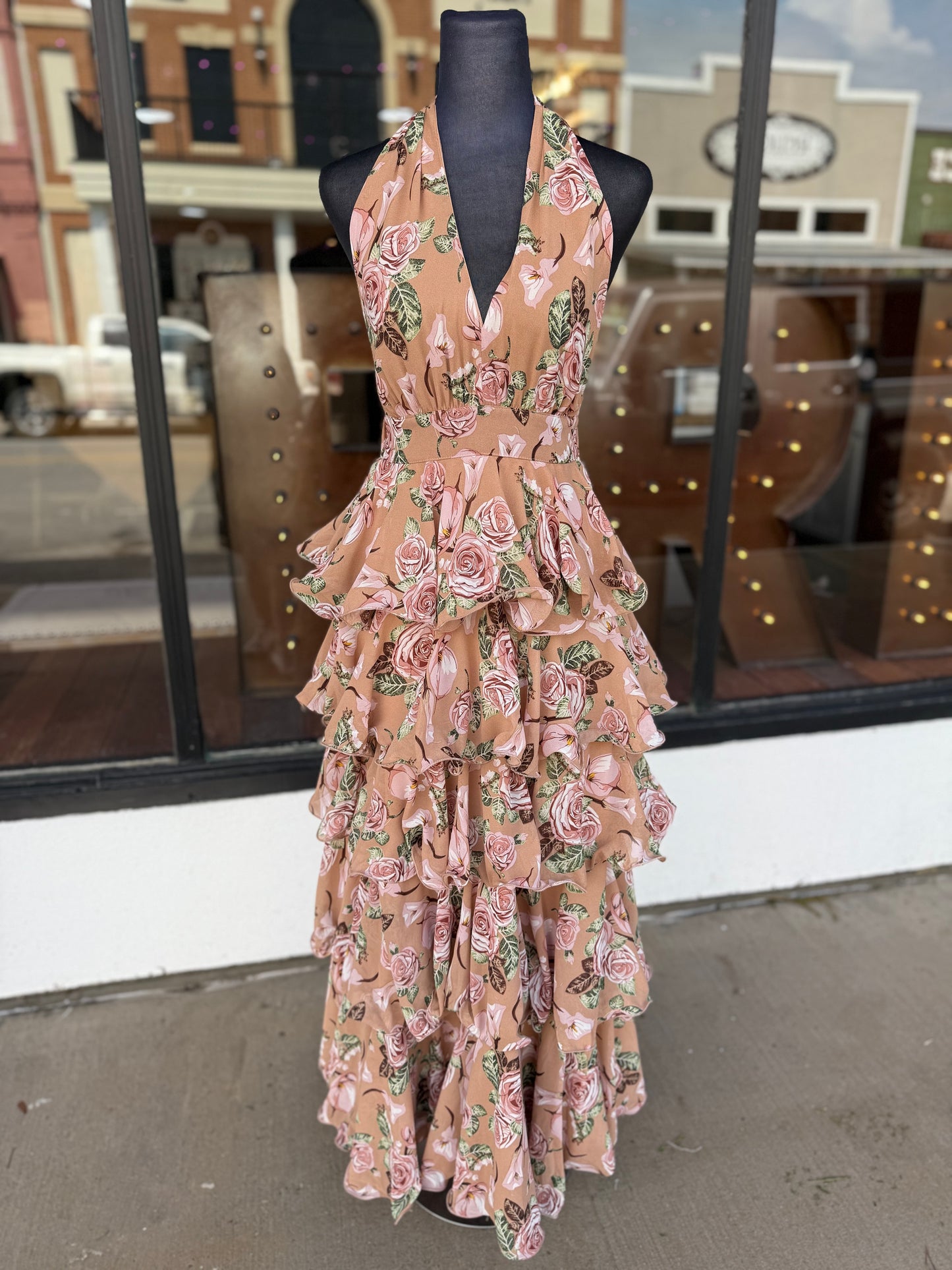 Prancing Meadow Floral Maxi Dress