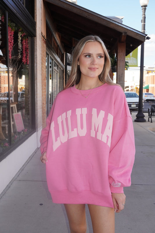 Lulu Mac Puff Sweatshirt in Pink