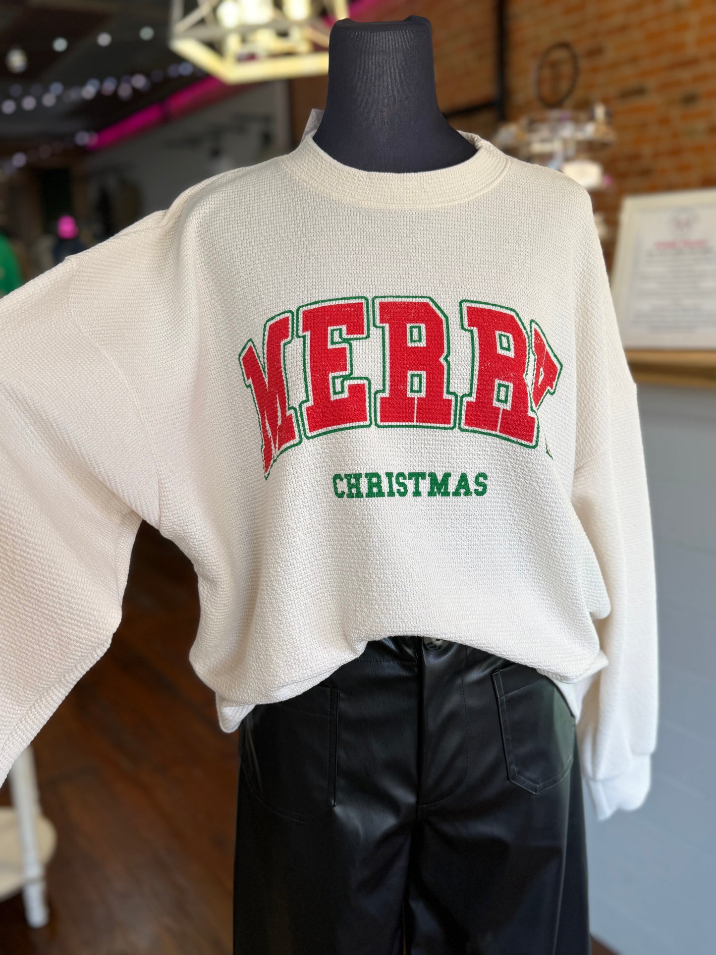 Merry Christmas Cloudy Knit Top