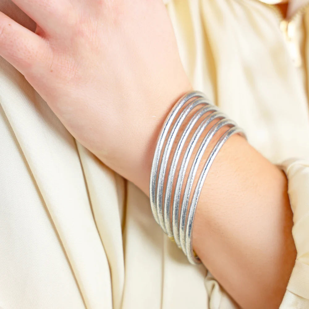 Silver Lumine All Weather Bangles (Set of 6) - BuDhaGirl