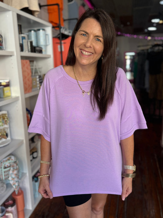 Comfy Oversized Top in Lilac