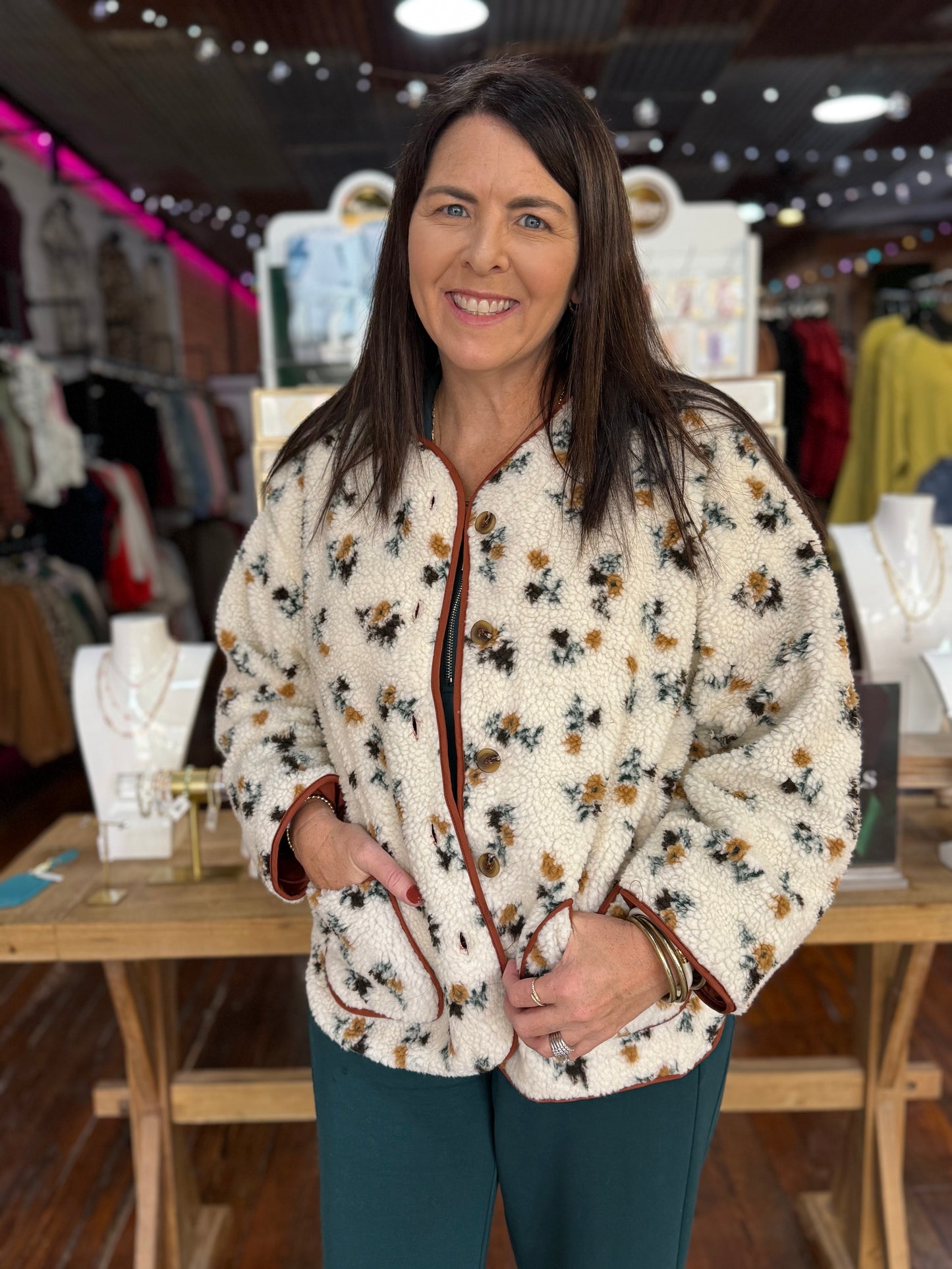 Sherpa Jacket in Floral