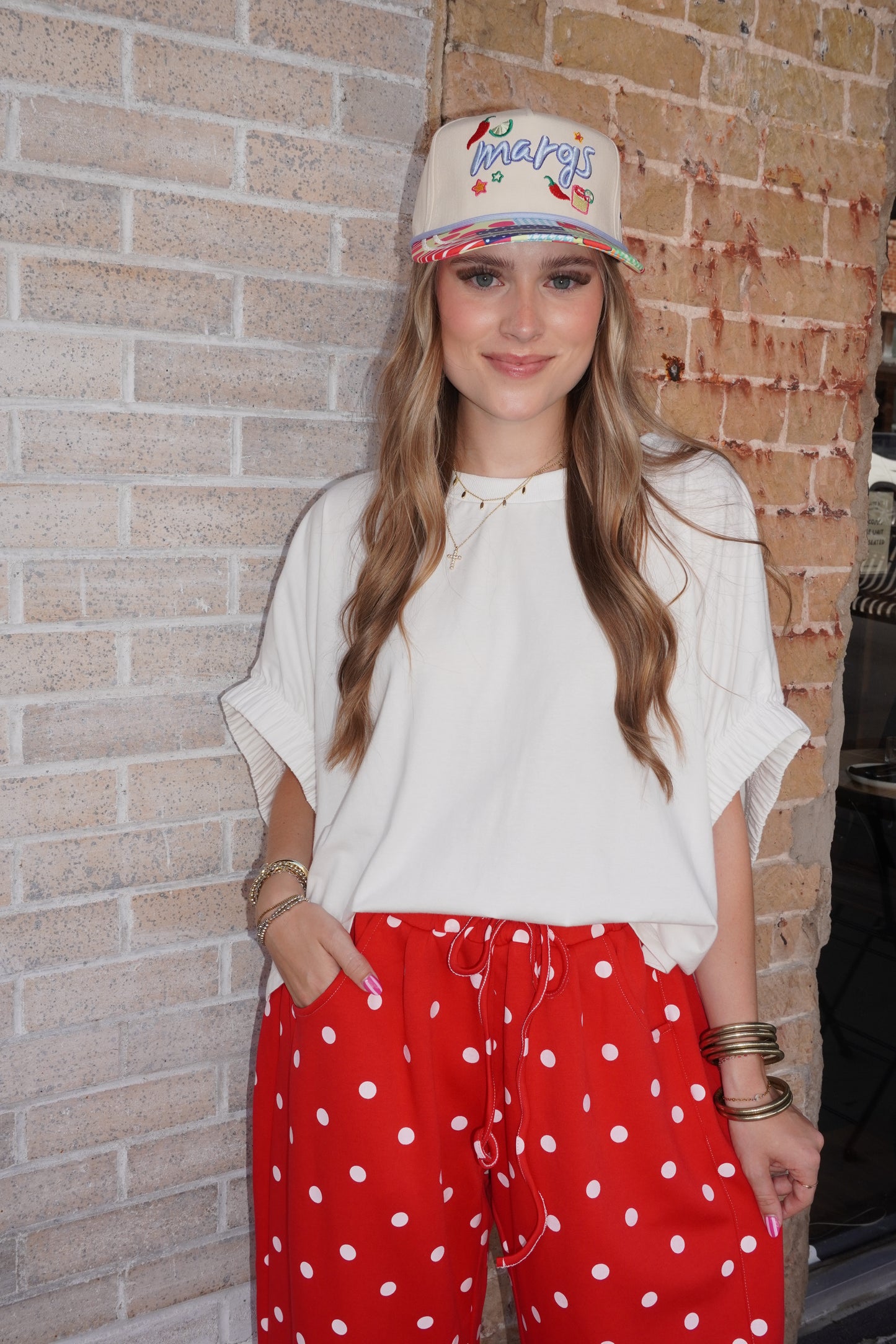Base Elastic Cuff Top in White