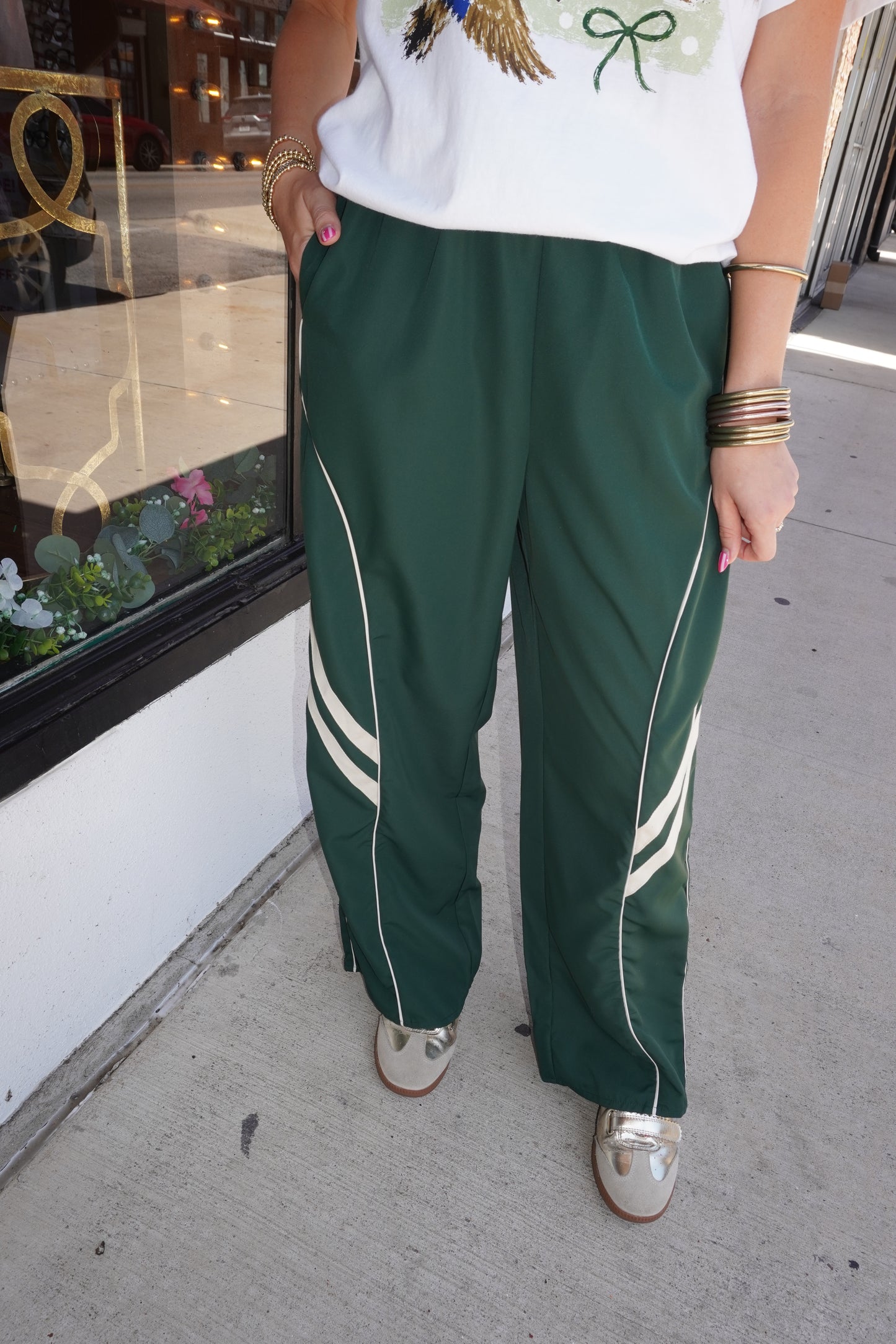 Frankie Track Pants in Forest Green
